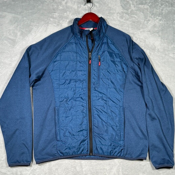 Orvis Jacket Mens Large Blue Mixed Media Quilted Full Zip 1232487 - Picture 2 of 11